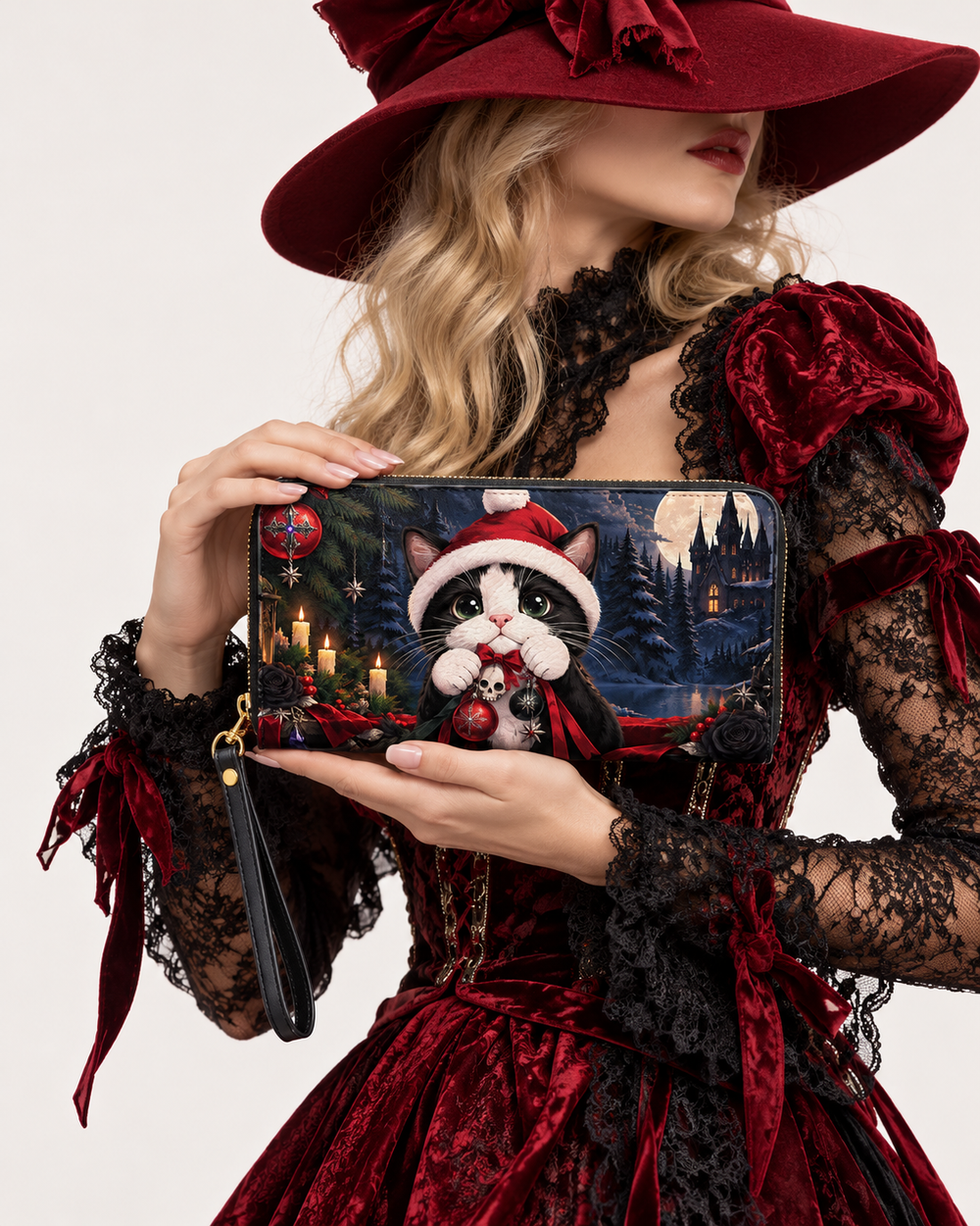 Gothic Purr Long Zip Wallet