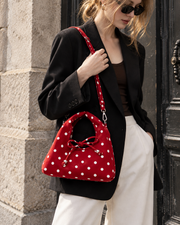 Vintage Xmas Red Polka Dot Tote