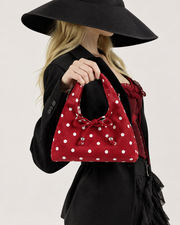 Vintage Xmas Red Polka Dot Tote