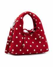 Vintage Xmas Red Polka Dot Tote