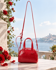 Vintage Xmas Glossy Handbag with Bow