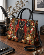 Crimson Kitty Leather Handbag