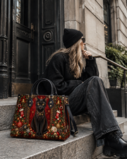 Crimson Kitty Leather Handbag
