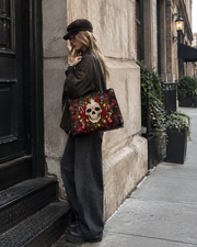 Skull Noel Leather Handbag
