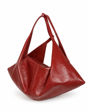 Burgundy Flowing Fold Shoulder Tote