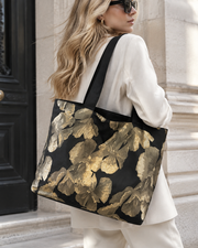 Black Gilded Petal Shoulder Bag
