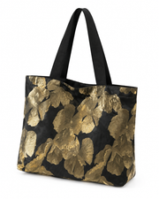Black Gilded Petal Shoulder Bag