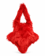 Bold Red Plush Star Tote