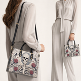 Bone Scroll Leather Handbag