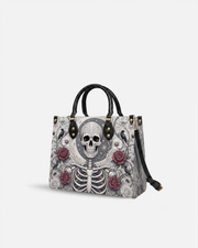 Bone Scroll Leather Handbag