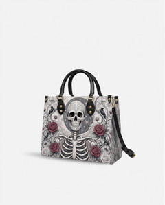 Bone Scroll Leather Handbag