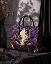 Noir Petal Leather Handbag