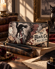 Black Cat Long Zip Wallet