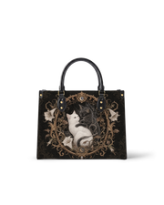 Dual Feline Leather Handbag