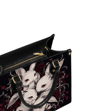 Crimson Lapin Leather Handbag