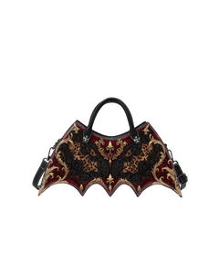 Crimson Filigree Bat Wing Bag