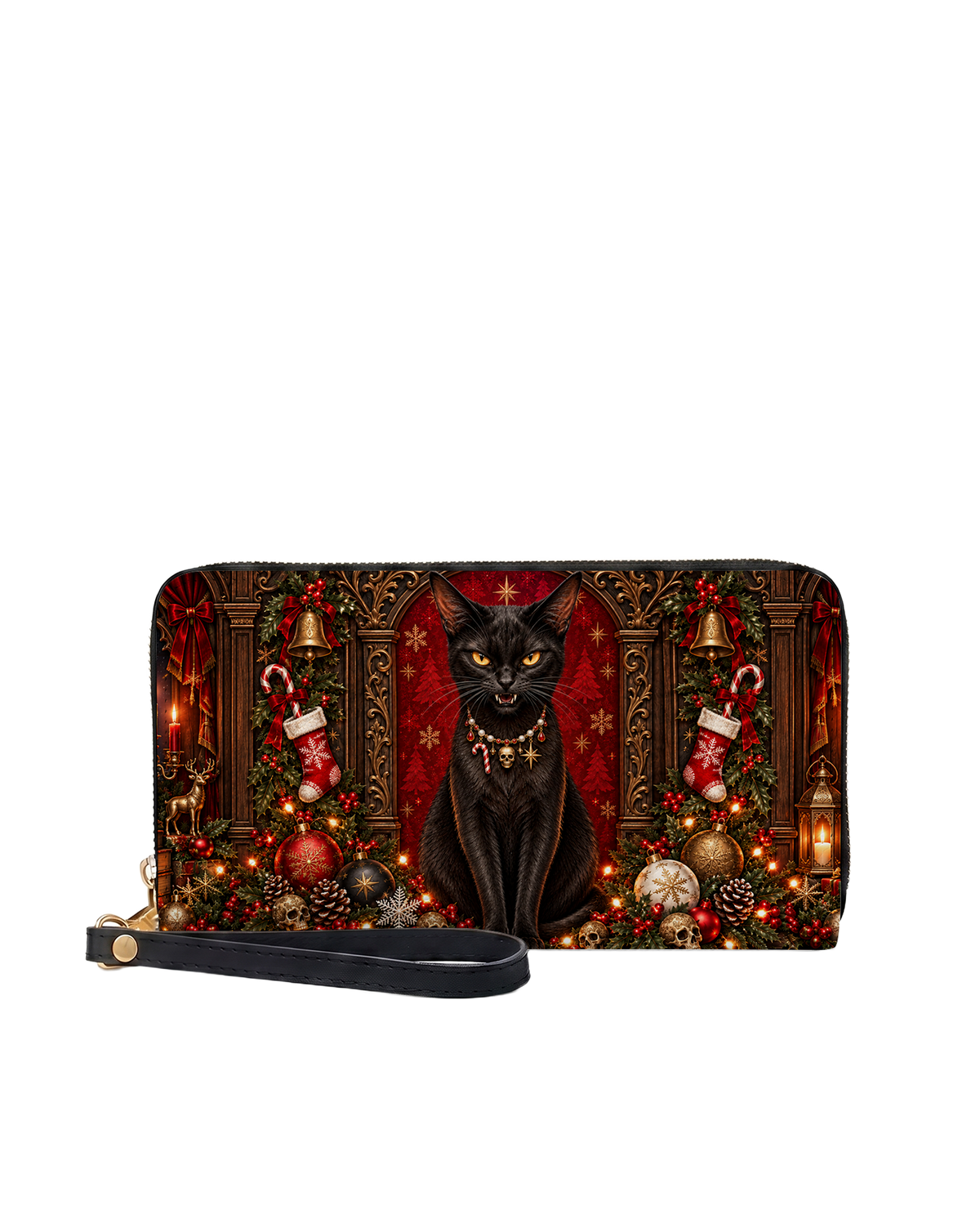 Crimson Kitty Long Zip Wallet
