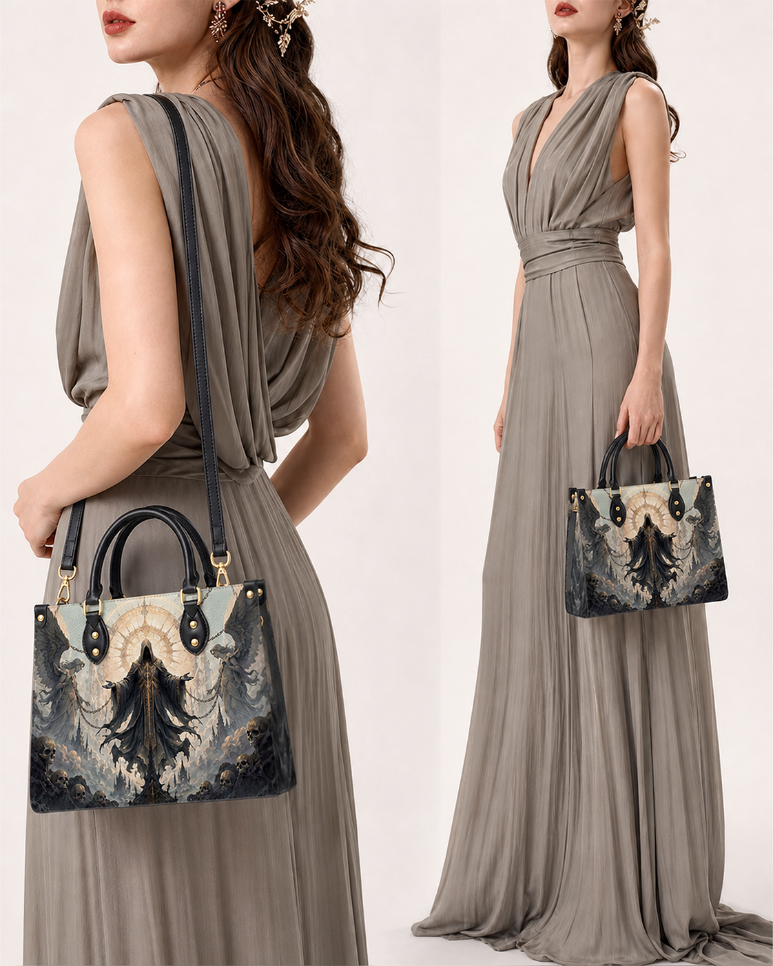 Reaper's Judgment Leather Handbag