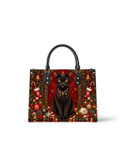 Crimson Kitty Leather Handbag