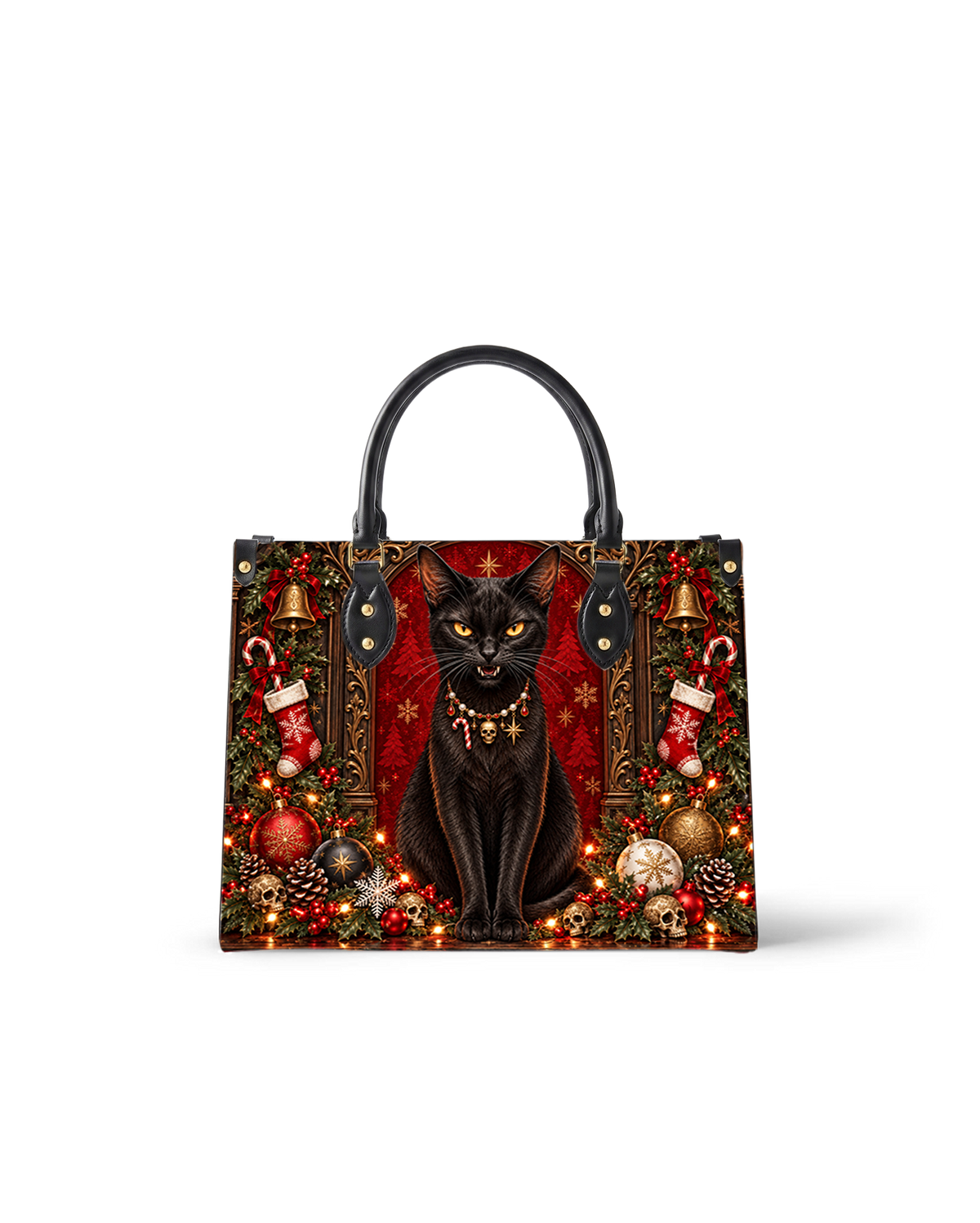 Crimson Kitty Leather Handbag