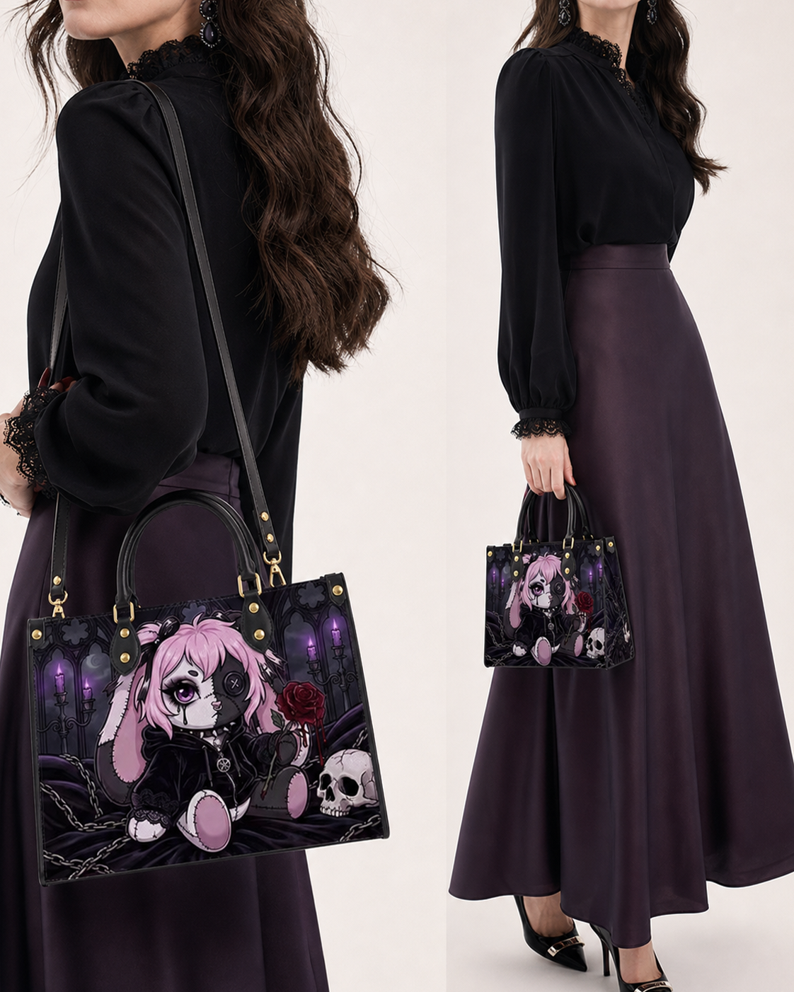Weeping Rose Leather Handbag