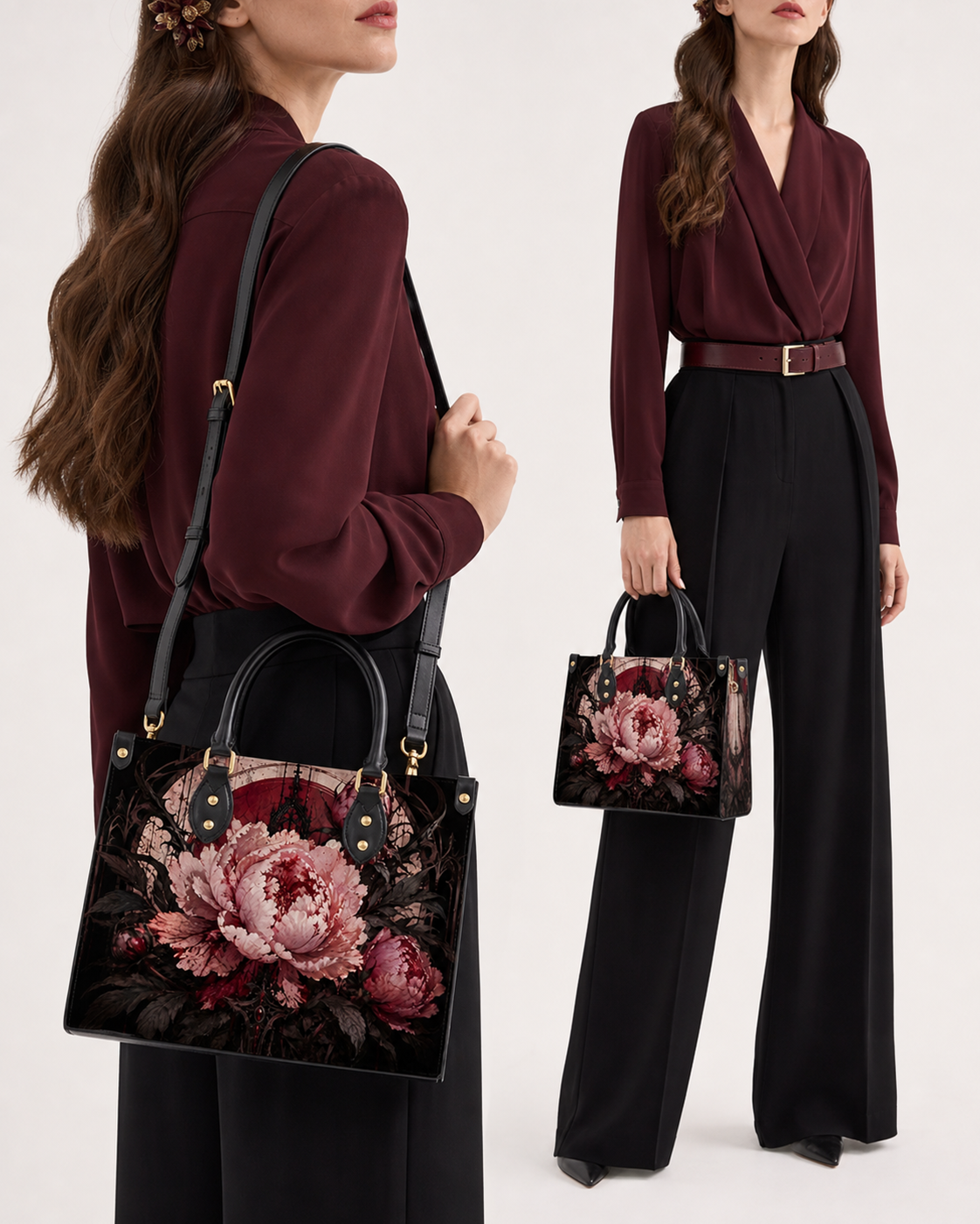 Altar Peony Leather Handbag