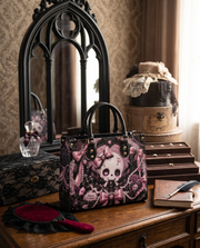 Slumbering Rose Unicorn Leather Handbag