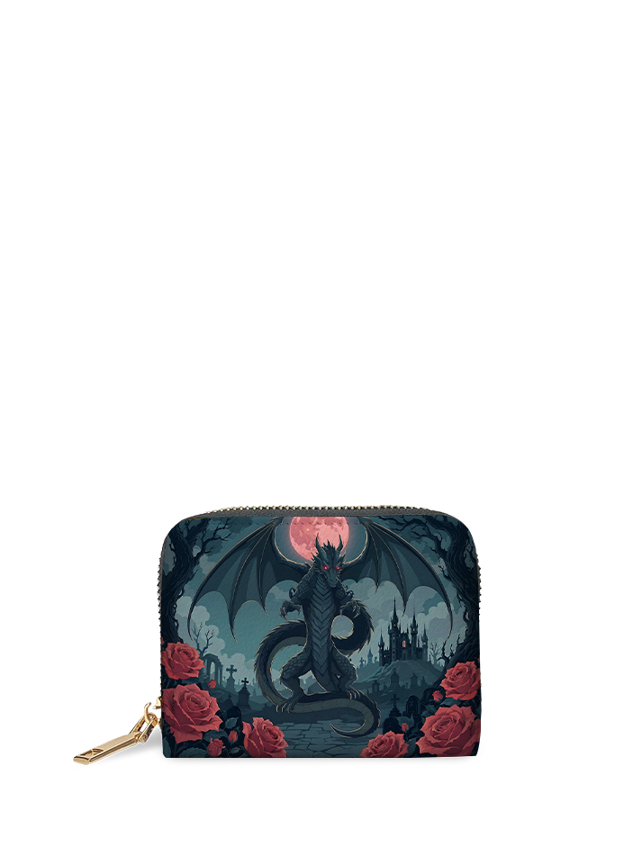 Crimson Moon Dragon Mini Wallet