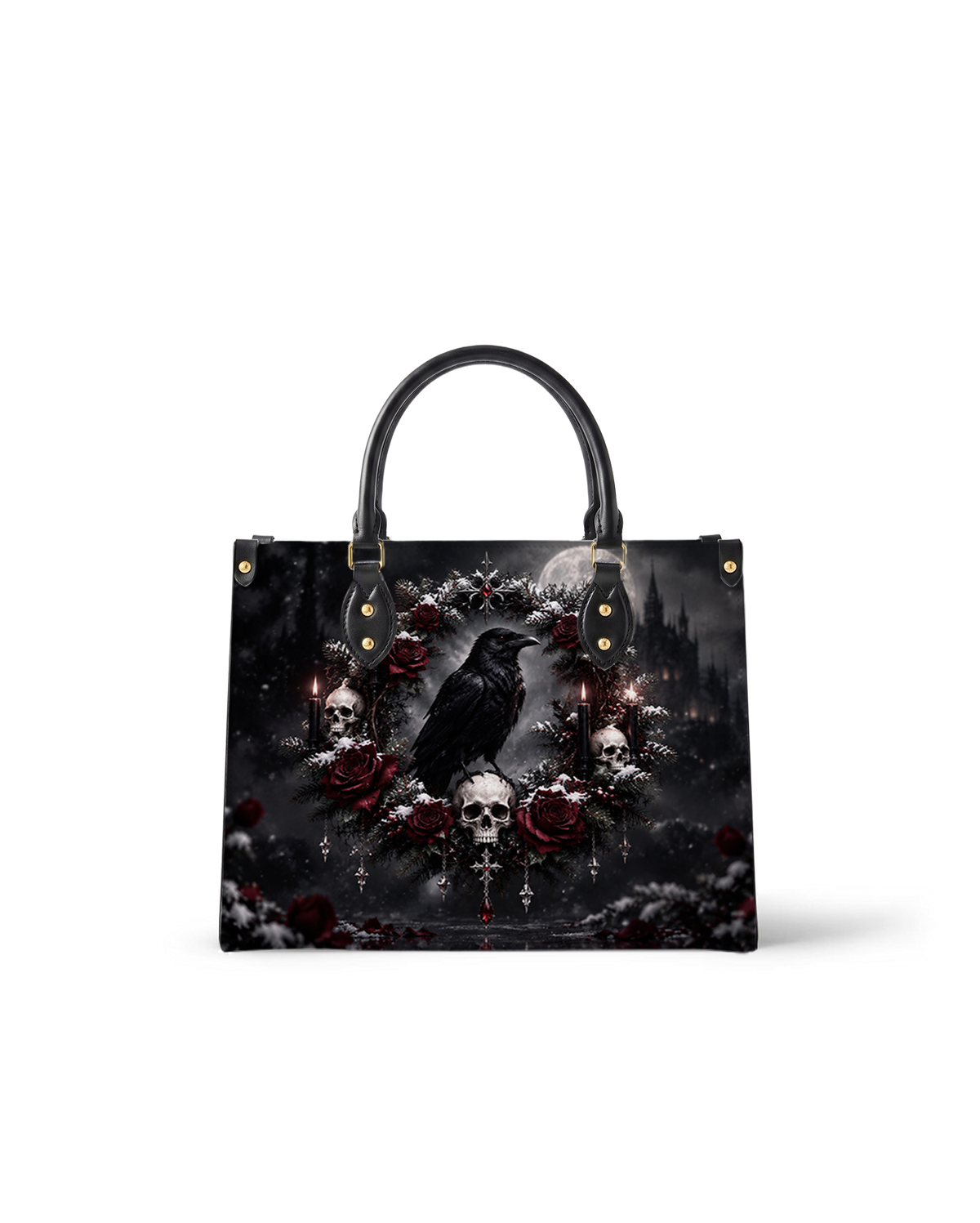 Death Wreath Leather Handbag