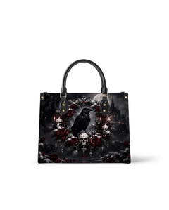 Death Wreath Leather Handbag