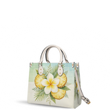 Tropiflora Leather Handbag