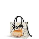 Chill Corgi Manifesto Leather Handbag