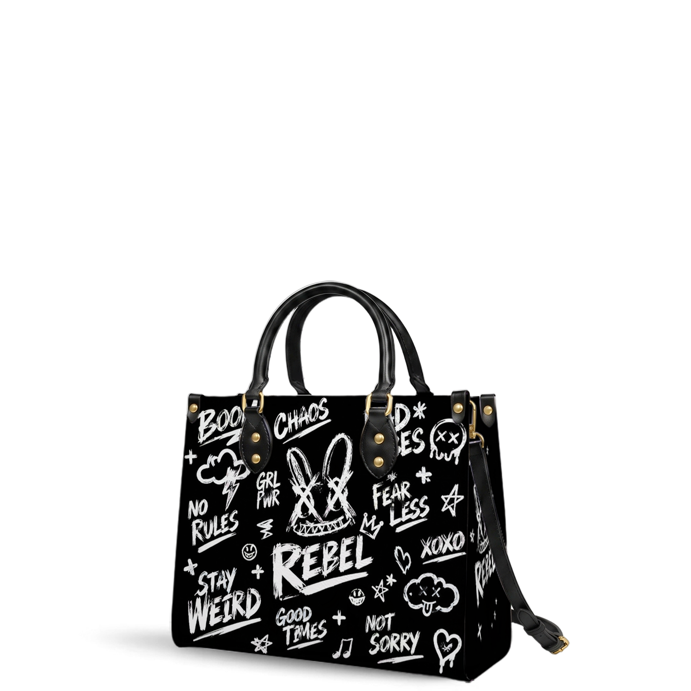 DIY "Paint-Your-Own" Rebel Bunny Bag (Paints Not Included) Leather Handbag