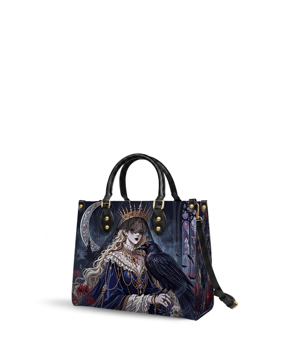 Raven's Moon Hymn Leather Handbag