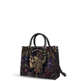 Bone Art Leather Handbag