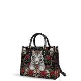 Crowned Tiger Leather Handbag