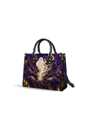 Noir Petal Leather Handbag