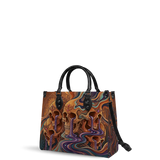 Skull Vortex Leather Handbag