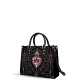 Crystal Heart Leather Handbag