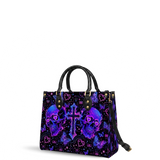 Neon Skull Leather Handbag