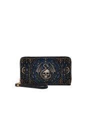 Deep Skull Long Zip Wallet