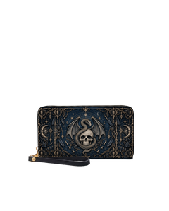 Deep Skull Long Zip Wallet
