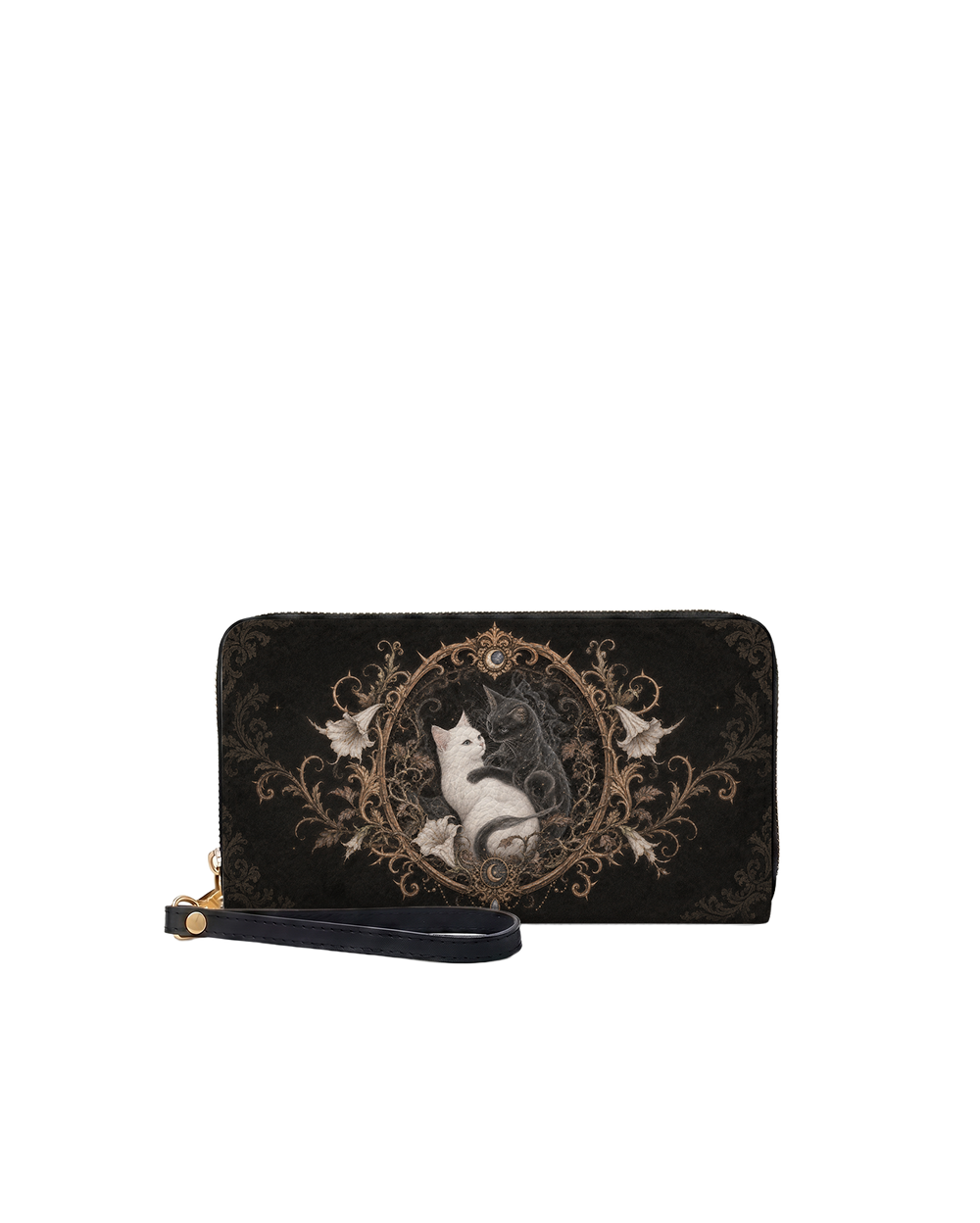Dual Feline Long Zip Wallet