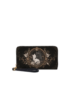 Dual Feline Long Zip Wallet
