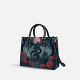 Crimson Moon Dragon Leather Handbag