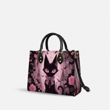 Pink Noir Cat Leather Handbag